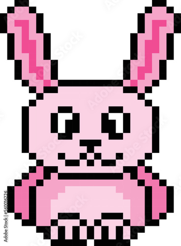 Rabbit pixel art vector illustration. rabbit image or clip art.	