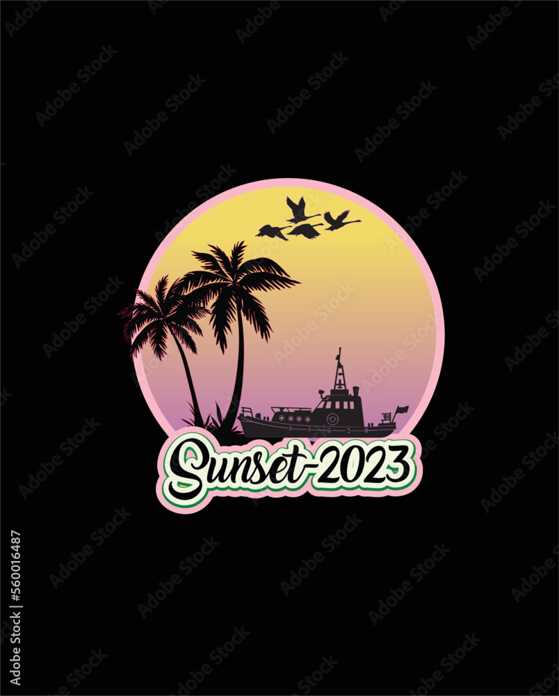 sunset 2023 t shirt design