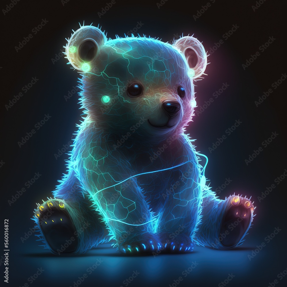 Neon teddy bear on sale