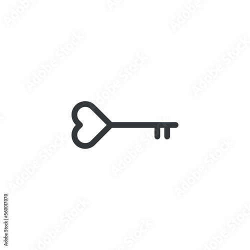 Heart key icon for valentines day design.  © DUYGU YALÇIN