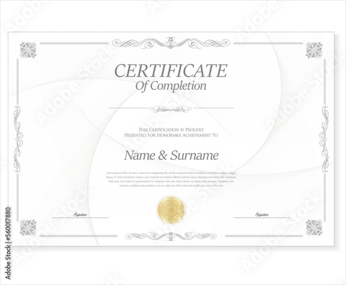 Elegant certificate or diploma retro vintage design 