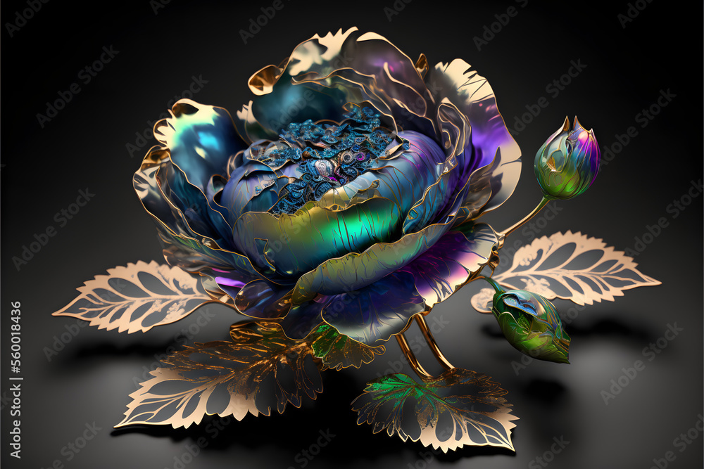 Fototapeta premium Magic Metal Peony