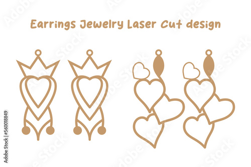 Valentine’s Earrings Jewelry Laser Cut design