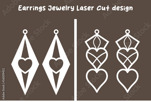 Valentine’s Earrings Jewelry Laser Cut design