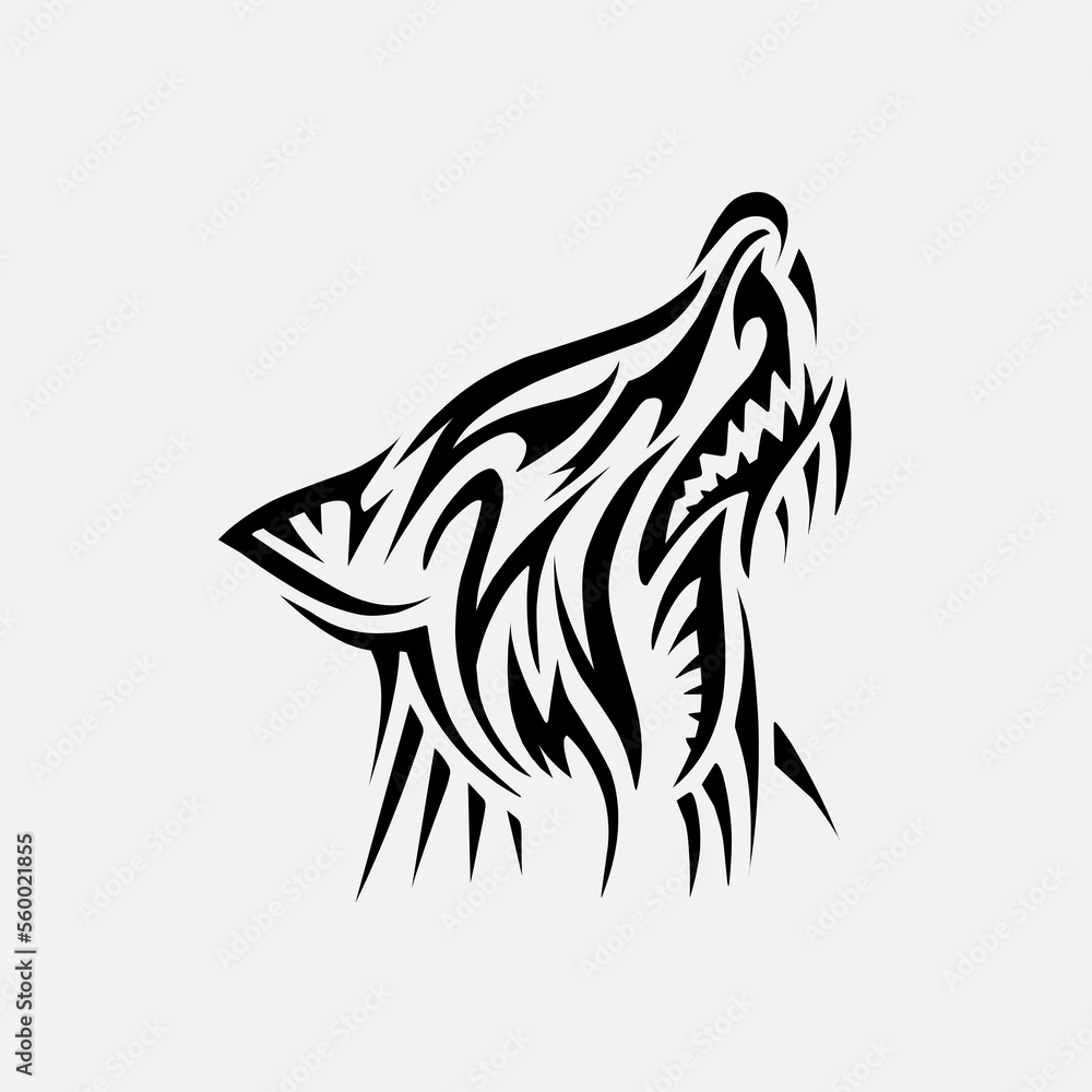 wolf tribal tattoo vector illustration wolf tribal tattoo vector illustration