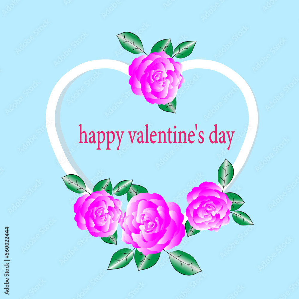 Happy Valentine's Day greeting card, frame, banner