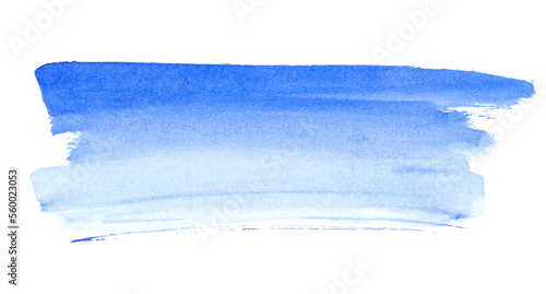 Blue grunge brush strokes abstract, watercolor on paper, isolated on white background, photo, clipping path