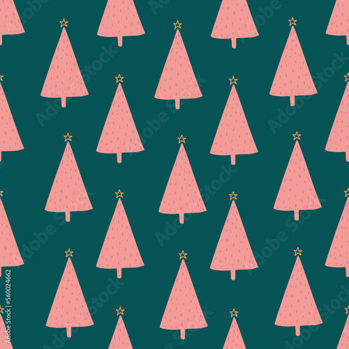 Seamless pattern with Christmas trees 