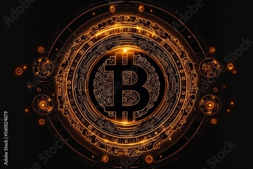illustration of bitcoin  cryptocurrency concept  AI generated image