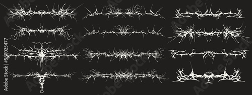 Divider vector set. Modern abstract ethnic ornament. Decorative ornament. Abstract mystic signs collection. Magic decor set. 