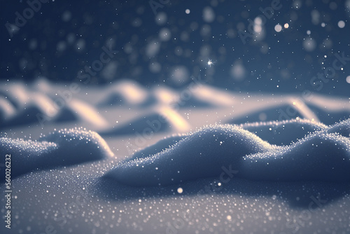 Winter snow background with shiny snow generative AI
