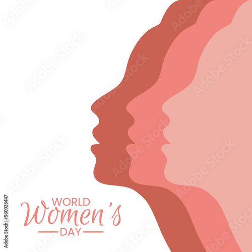 World Women's Day vector design with different color women's silhouette © RACCOON