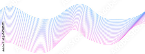 Abstract modern colorful wavy stylized blend liens gradient background. Blending gradient colors. Digital frequency track equalizer. Colorful shiny and smooth blend lines background. 