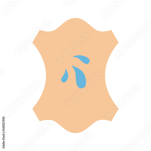 Sustainable waterproof eco vegan leather symbols set for clothes tag. Vector stock illustration isolated on black background. 