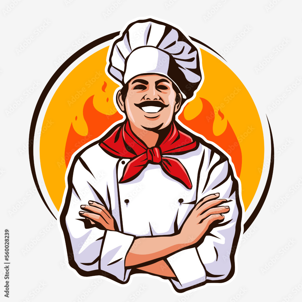 Master Chef Illustration Design Vector Master Chef Illustration Design Vector