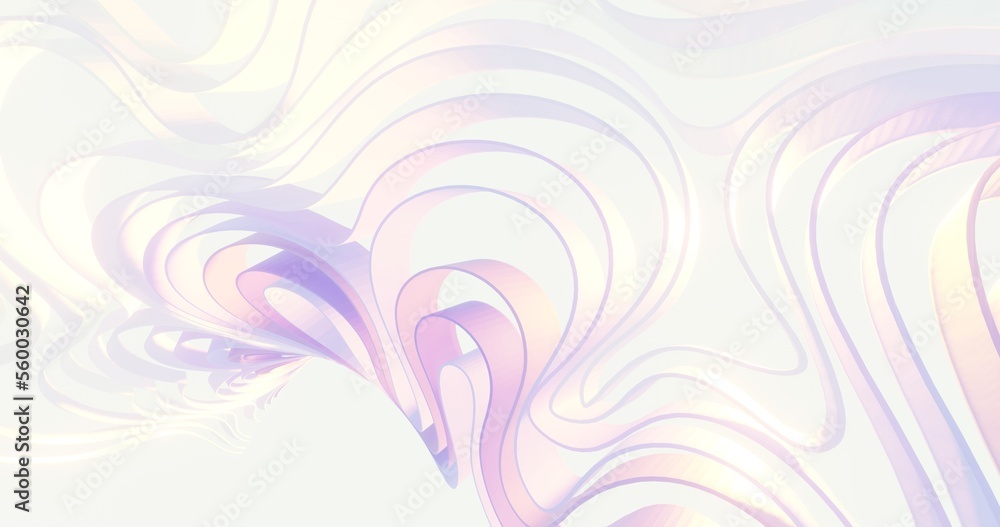 Abstract pink background curved pattern in design 3d render