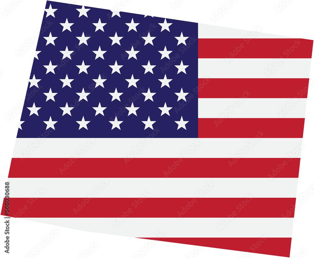 outline drawing of colorado state map on usa flag. outline drawing of colorado state map on usa flag.