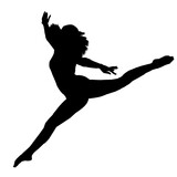 graceful girl in a high ballet jump