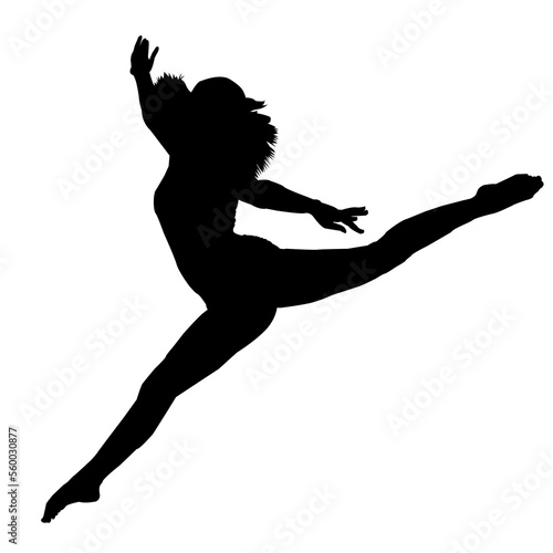 graceful girl in a high ballet jump