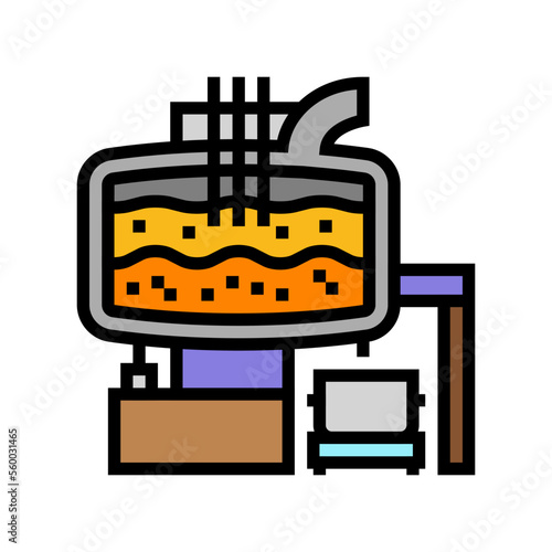 electric arc furnace steel production color icon vector. electric arc furnace steel production sign. isolated symbol illustration