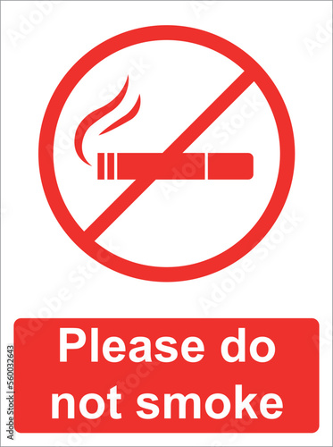 Vector Icon sign prohibition "Do Not Smoke". On the sign is a cigarette in a crossed red circle.