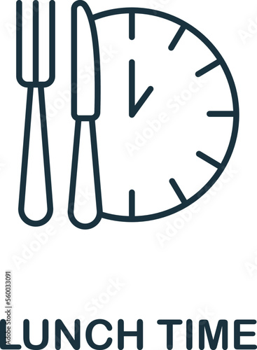 Lunch Time icon. Monochrome simple Food Delivery icon for templates, web design and infographics