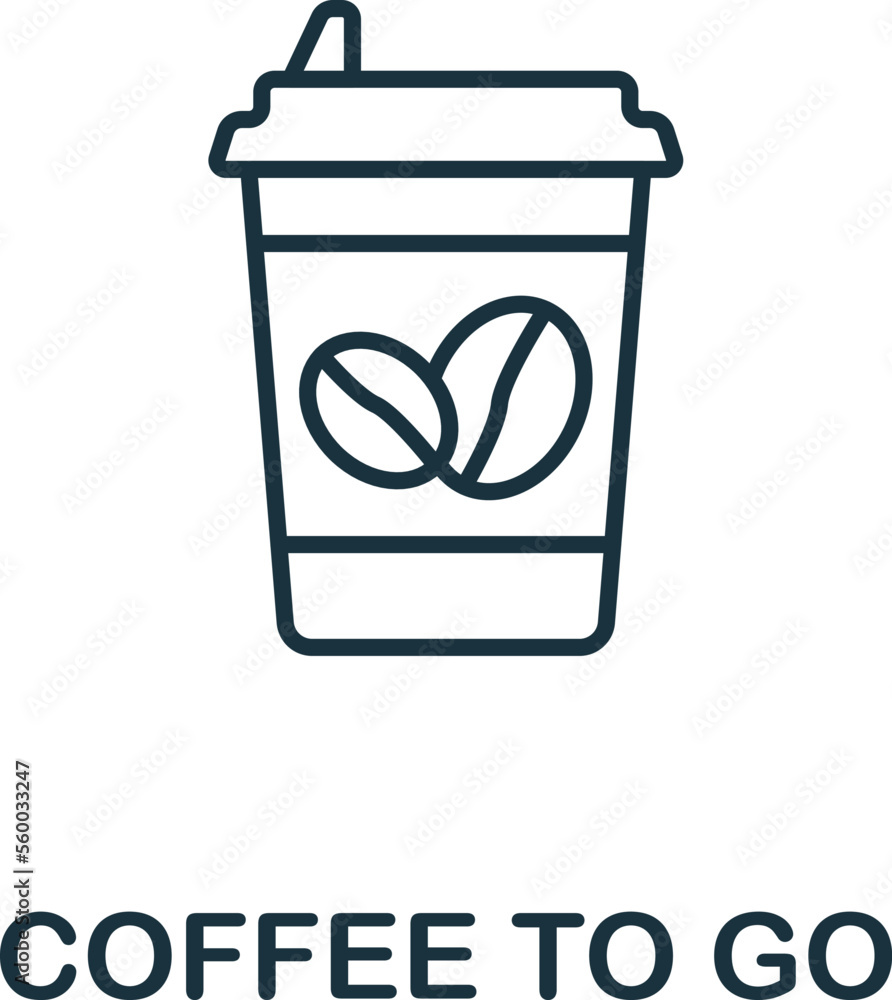Coffee To Go icon. Monochrome simple Food Delivery icon for templates, web design and infographics Coffee To Go icon. Monochrome simple Food Delivery icon for templates, web design and infographics