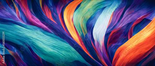 Twisted textures of waves and ribbons in majestic colors  abstract. Generative AI