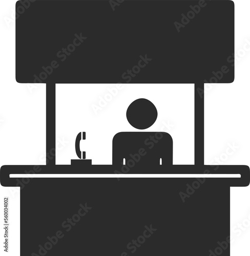 Booth icon, promo stand icon black vector