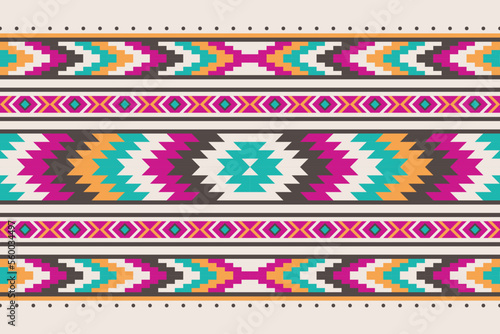 Geometric ethnic pattern seamless. Style ethnic American Aztec seamless colorful textile. Design for background,wallpaper,fabric,carpet,ornaments,decoration,clothing,Batik,wrapping,Vector illustration
