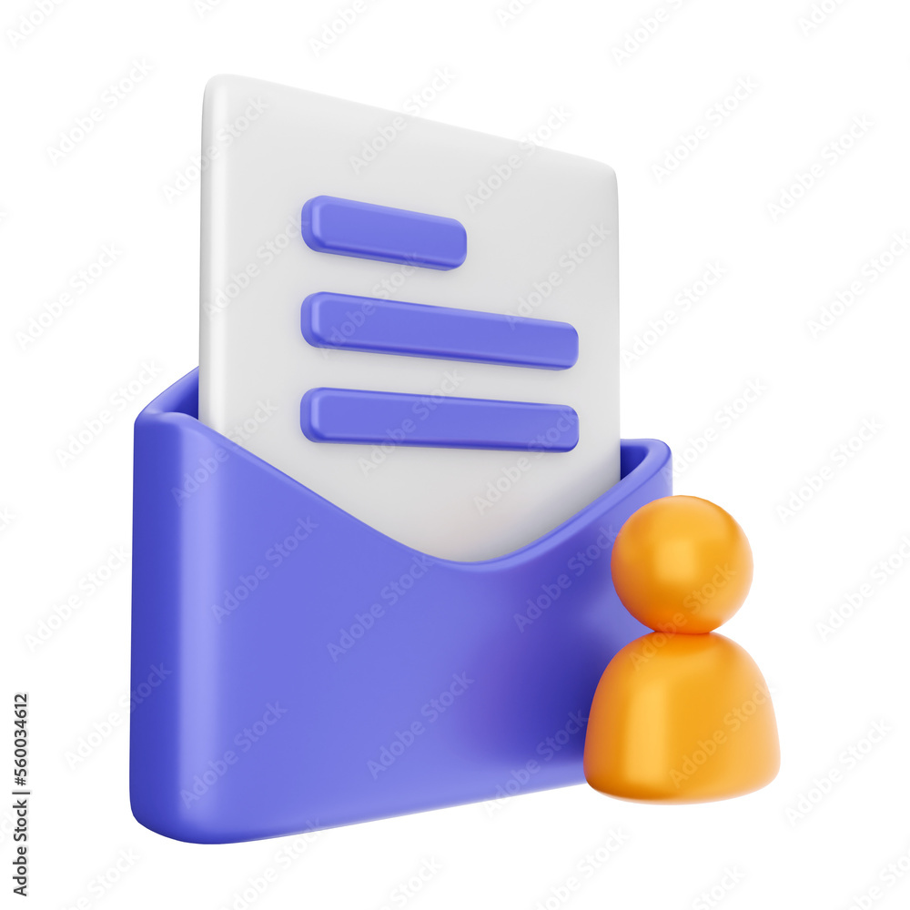 3d mail email envelope message icon illustration render 3d mail email envelope message icon illustration render