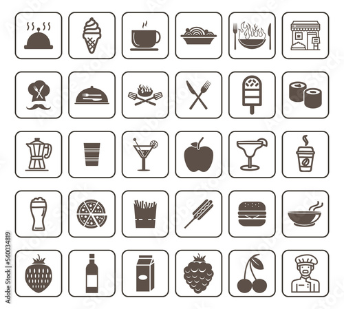 rastaurant icon set design