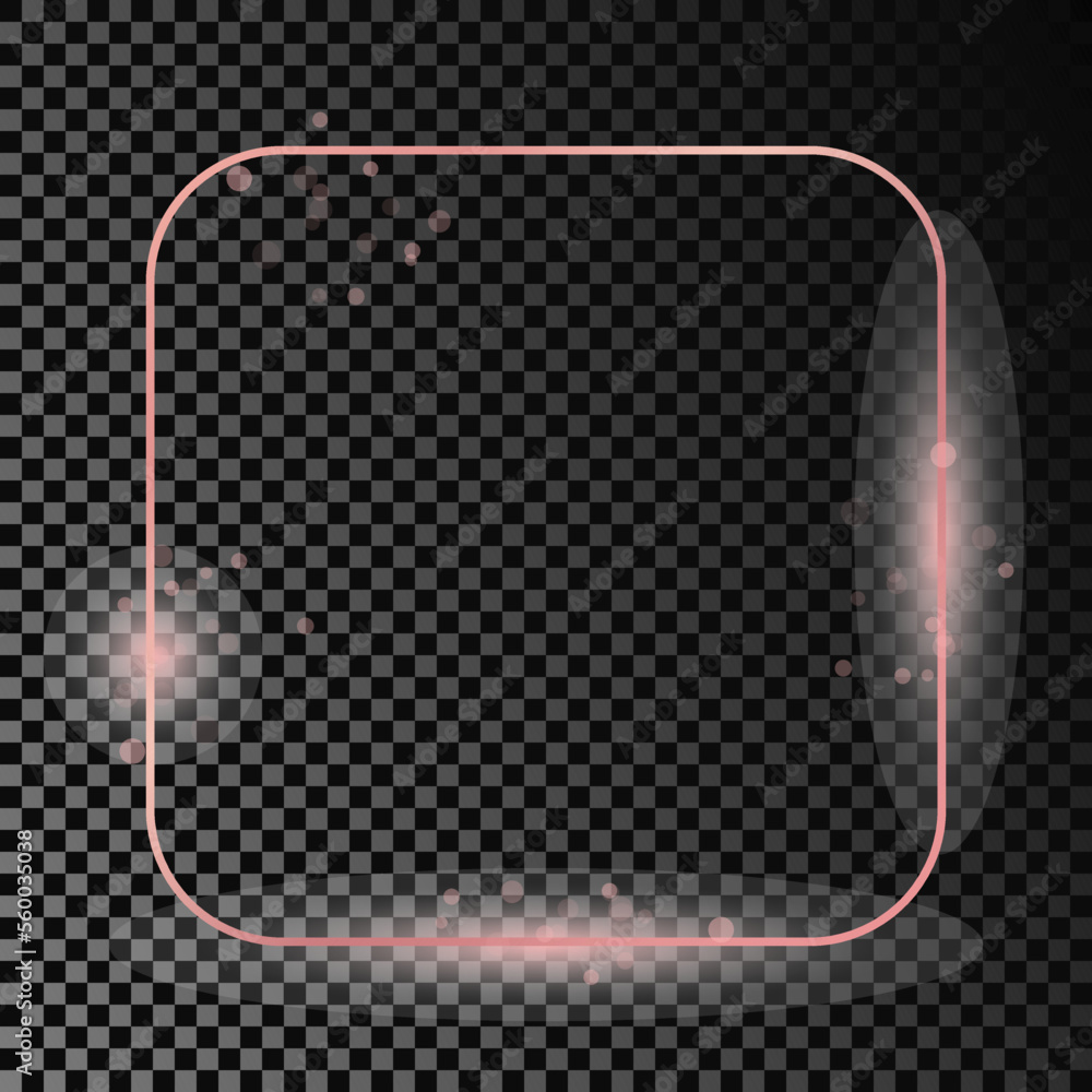 Rose gold glowing rounded square frame Rose gold glowing rounded square frame