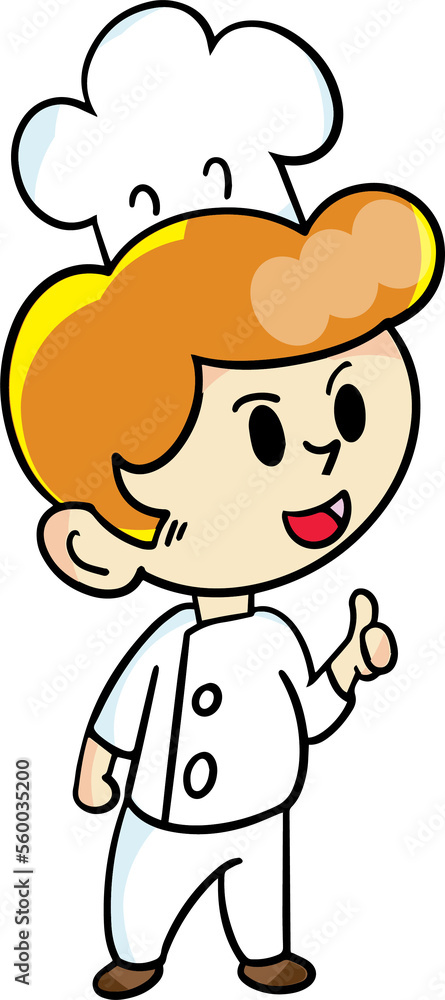 The chef cartoon character drawing design for food concept. The chef cartoon character drawing design for food concept.