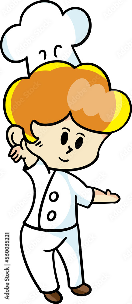 The chef cartoon character drawing design for food concept. The chef cartoon character drawing design for food concept.