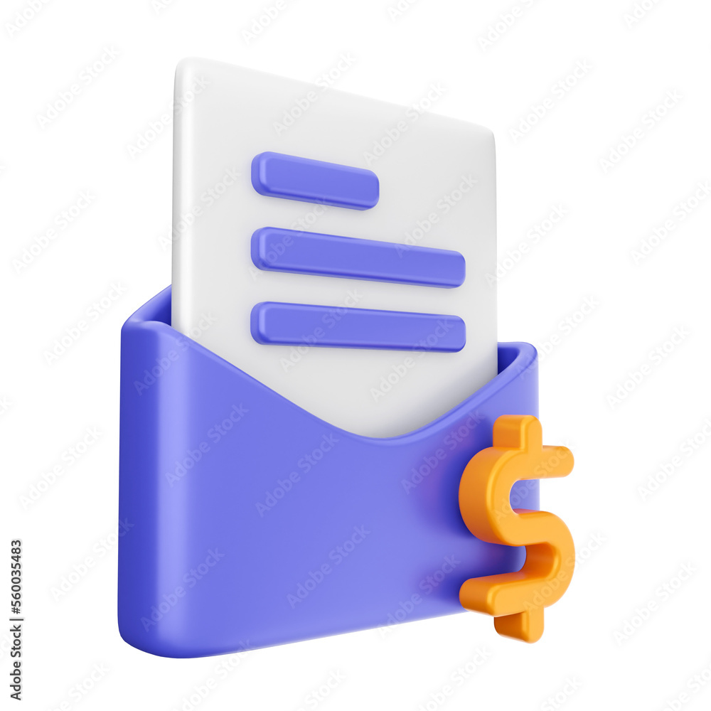 3d mail email envelope message icon illustration render 3d mail email envelope message icon illustration render