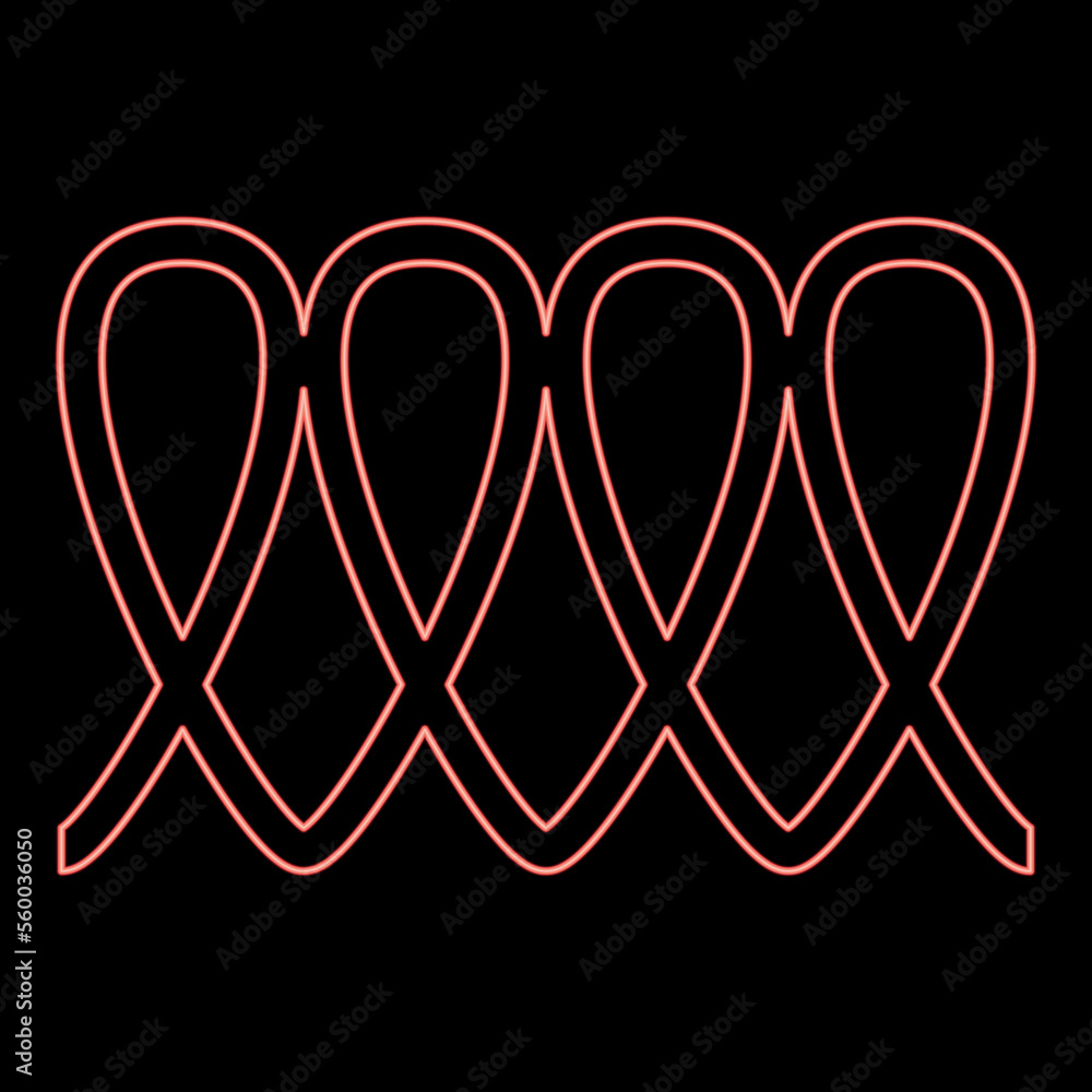 Neon induction cooking spiral electrical heat symbol type cooking