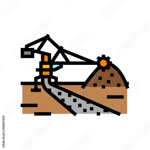 stacker reclaimer steel production color icon vector. stacker reclaimer steel production sign. isolated symbol illustration
