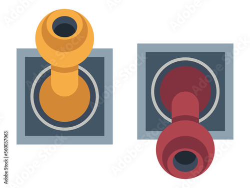 Lever or switcher for turning on and off vector