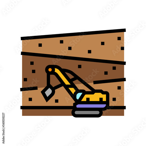 open pit mine steel production color icon vector. open pit mine steel production sign. isolated symbol illustration