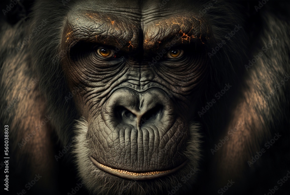 Beautiful gorilla portrait. generated AI Beautiful gorilla portrait. generated AI
