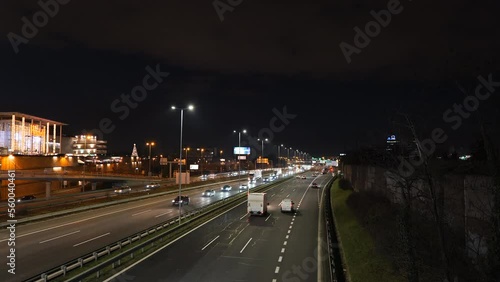 Wallpaper Mural Night time heavy highway traffic near the edge of Prague. Torontodigital.ca