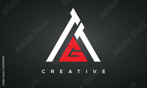 TGT monogram triangle logo design photo