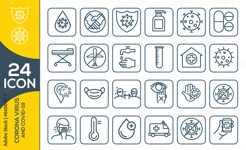 covid-19 icon set design. covid-19 icon set design.
