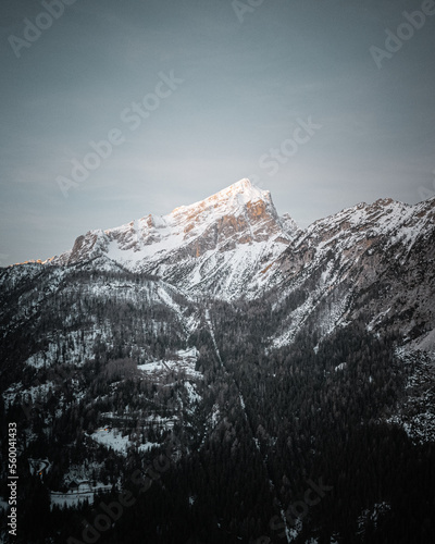 snow covered mountains in winter