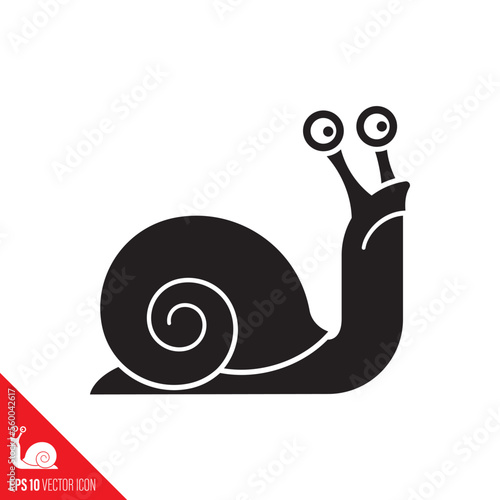 Cartoon snail vector glyph icon