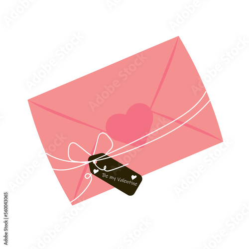 Closed pink letter with heart