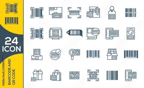 barcode icon set design
