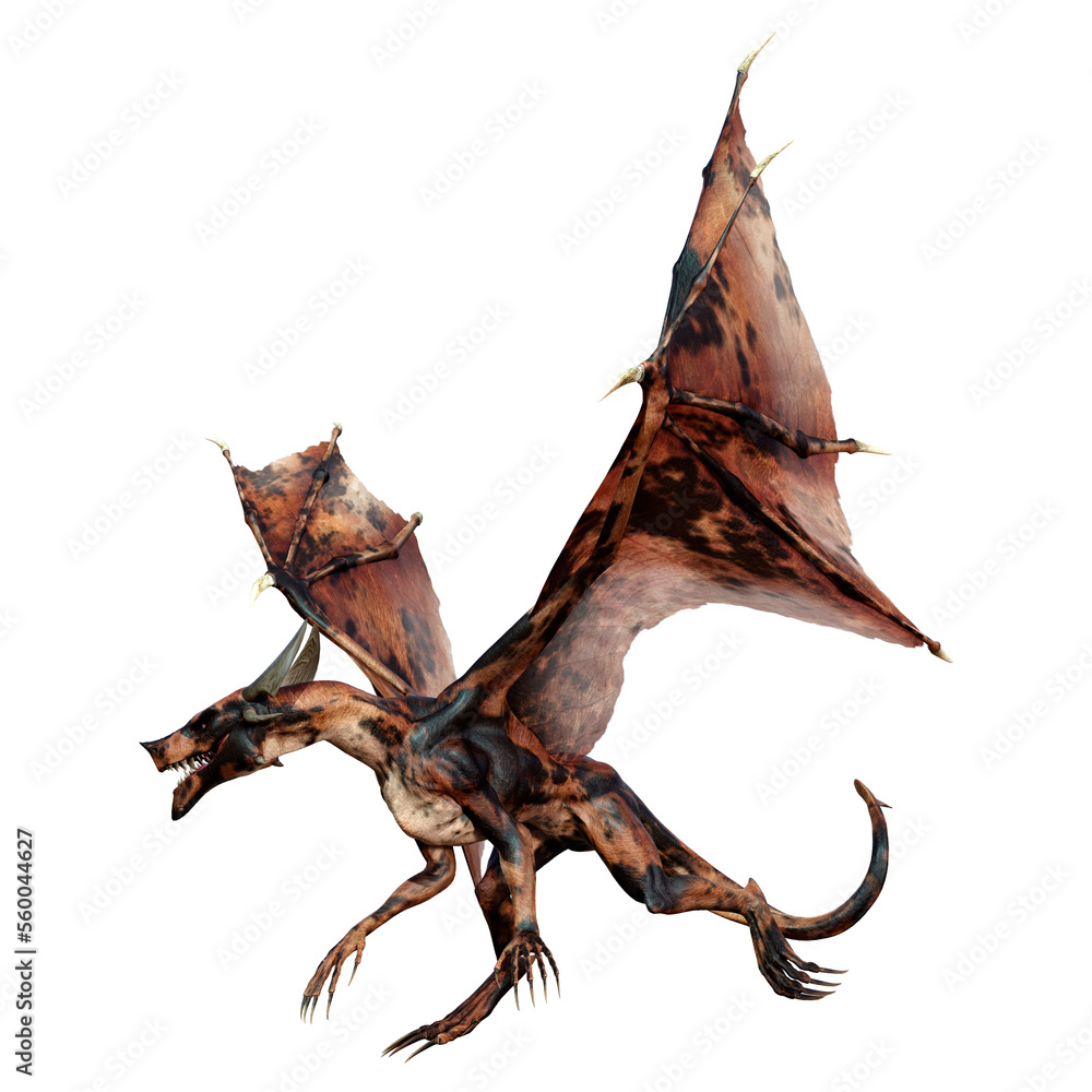 Fototapeta premium 3D Rendering Fairy Tale Dragon on White