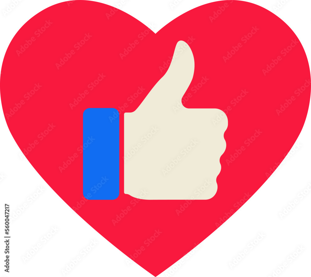 Thumb up and heart icon. Vector like and love icon button symbol for web site design, logo, ui. Thumb up and heart icon. Vector like and love icon button symbol for web site design, logo, ui.